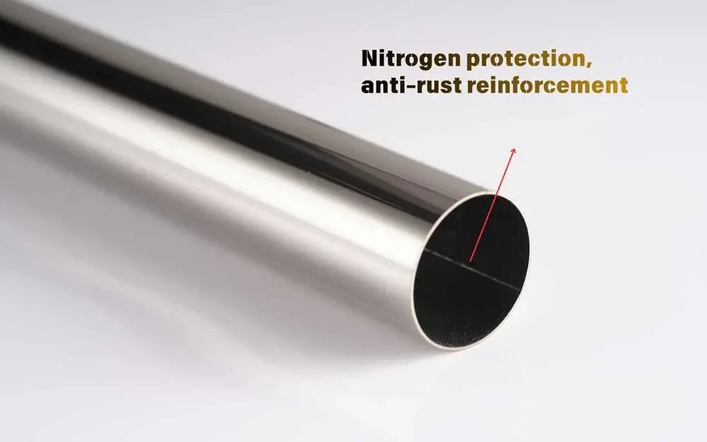 Stainless steel tube with nitrogen protection anti-rust reinforcement annotation