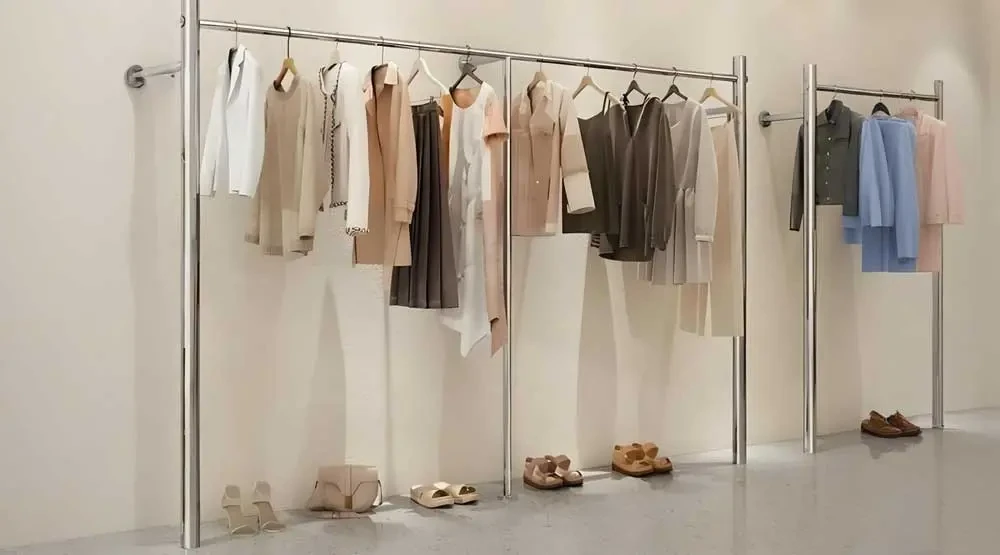 Stainless steel tubes for display racks and retail fixtures