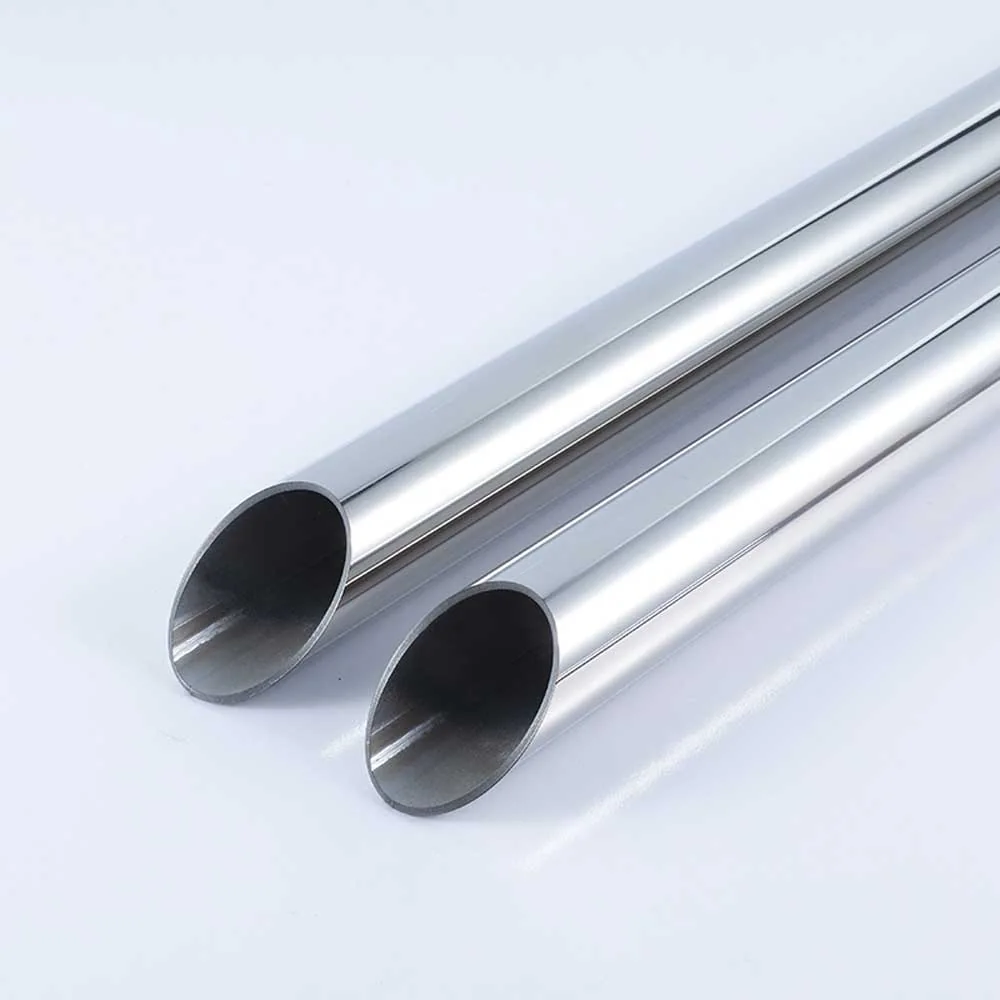 Mirror finish stainless steel tubes for bathroom hardware