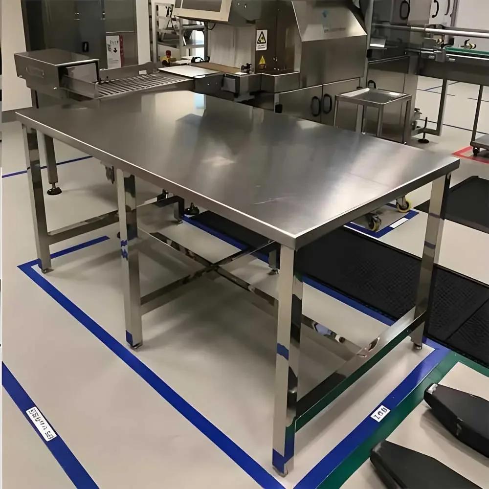 Stainless steel industrial workstation table
