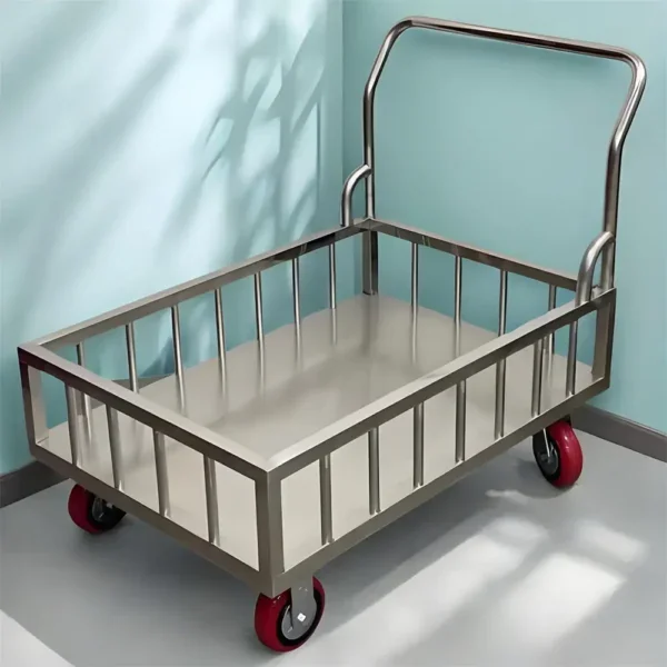 Stainless steel food factory trolley