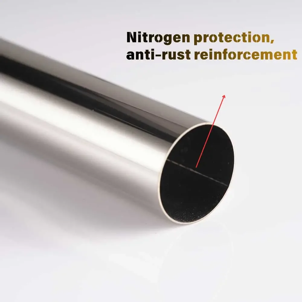 Round stainless steel tubes in production