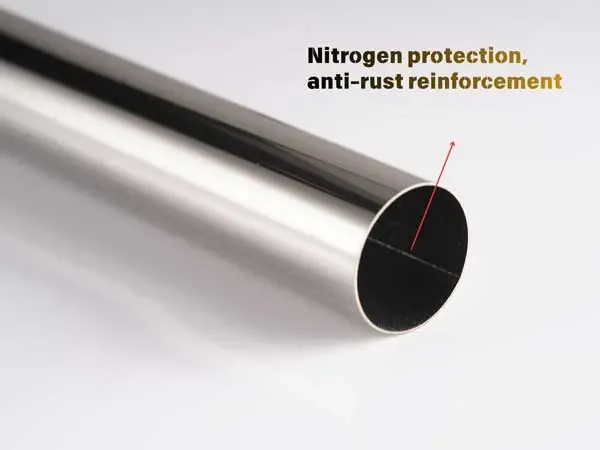 Round stainless steel tube inner weld protection