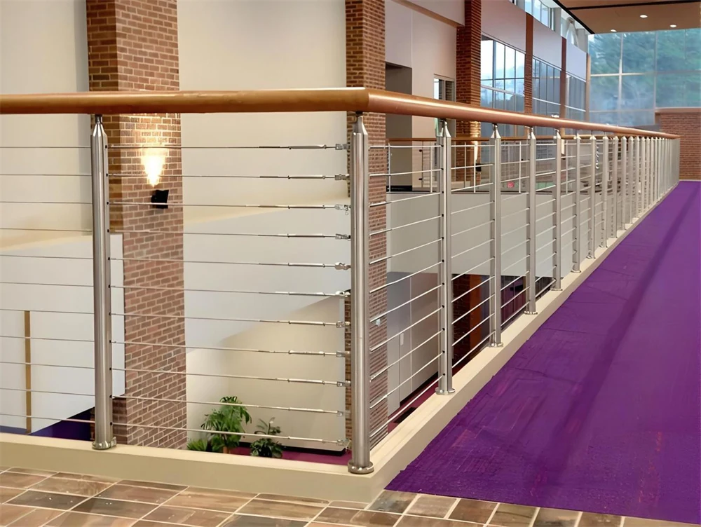 Stainless steel railing used as a public barrier
